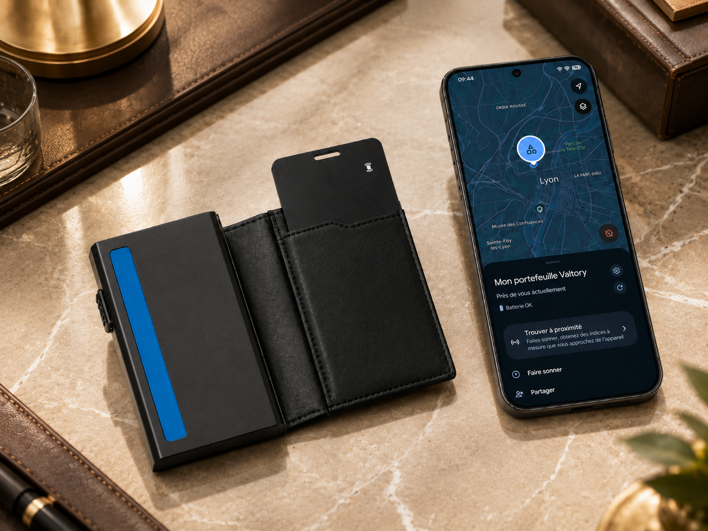 Carte Tracker Voryma pour Android avec Valtory et Google Find Hub